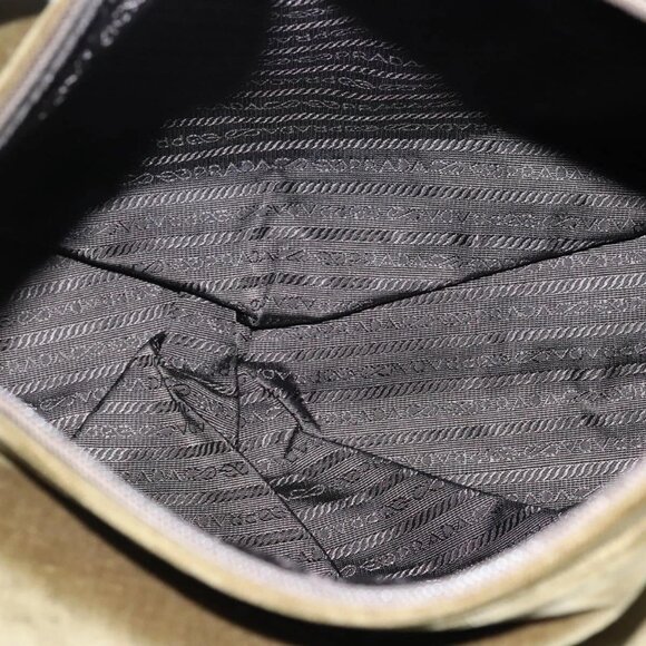 PRADA Shoulder Bag Velor Khaki Auth ep8096 - Picture 11 of 16